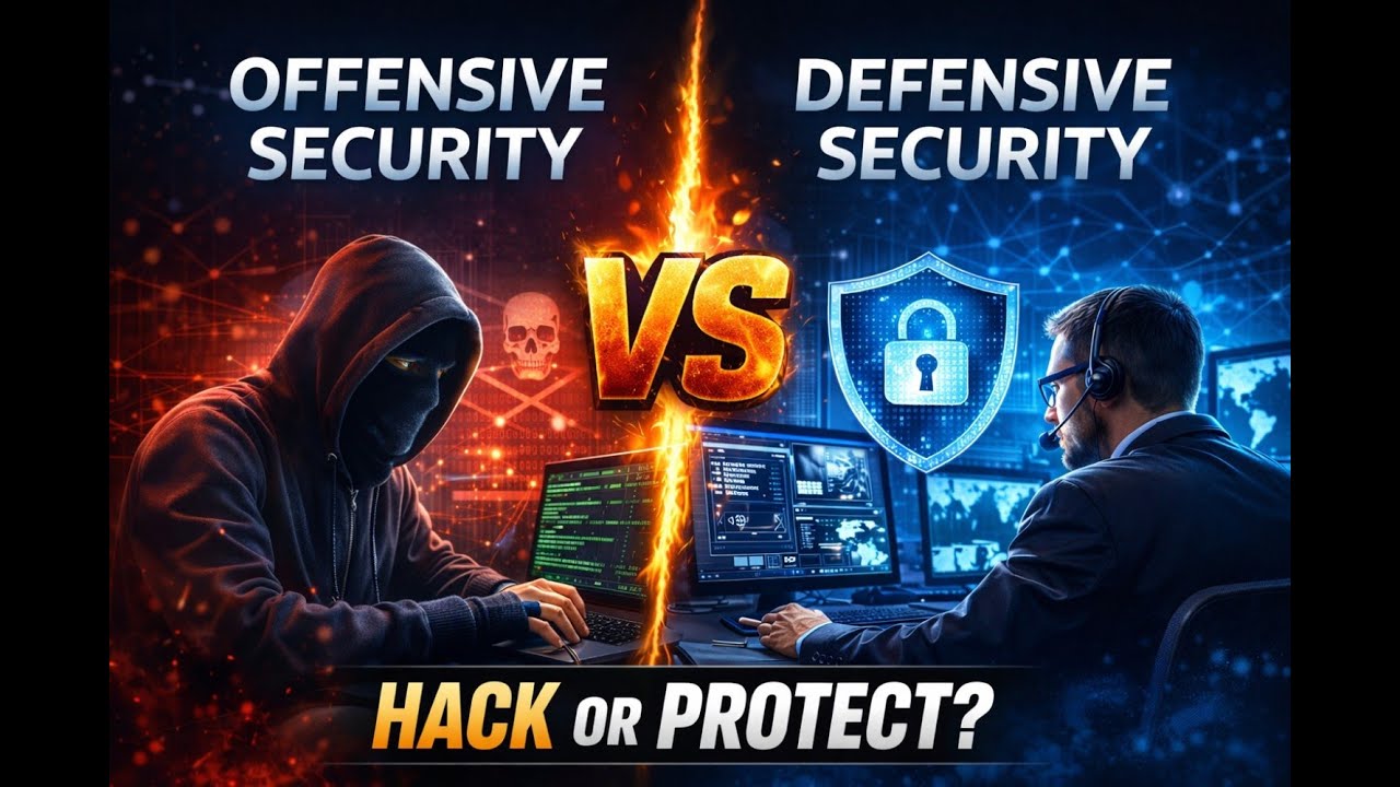 Offensive vs Defensive Security Explained | Cyber Security Beginner Guide 2026