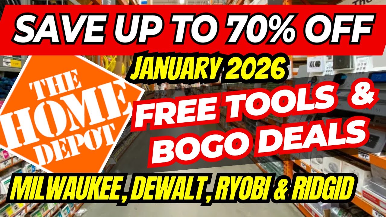 Home Depot January 2026 Bogo Deals Save up to 70% Off on #Ridgid #Milwaukeetools #DeWalt & #Ryobi