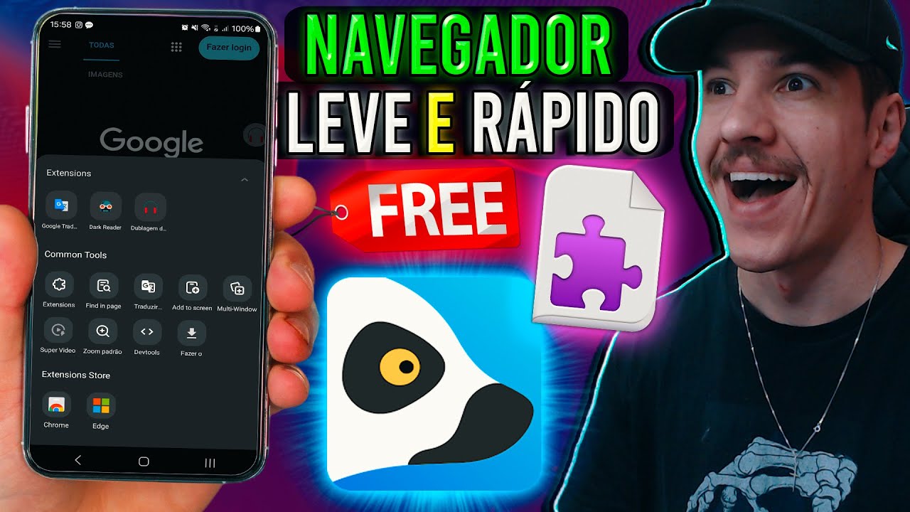 Navegador LEVE e RÁPIDO com EXTENSÕES para Celular 2025