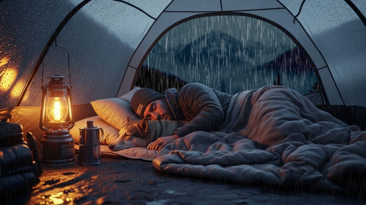 Heavy Rain Outside Tent 🌧️ - Cozy Night Ambience for Better Sleep