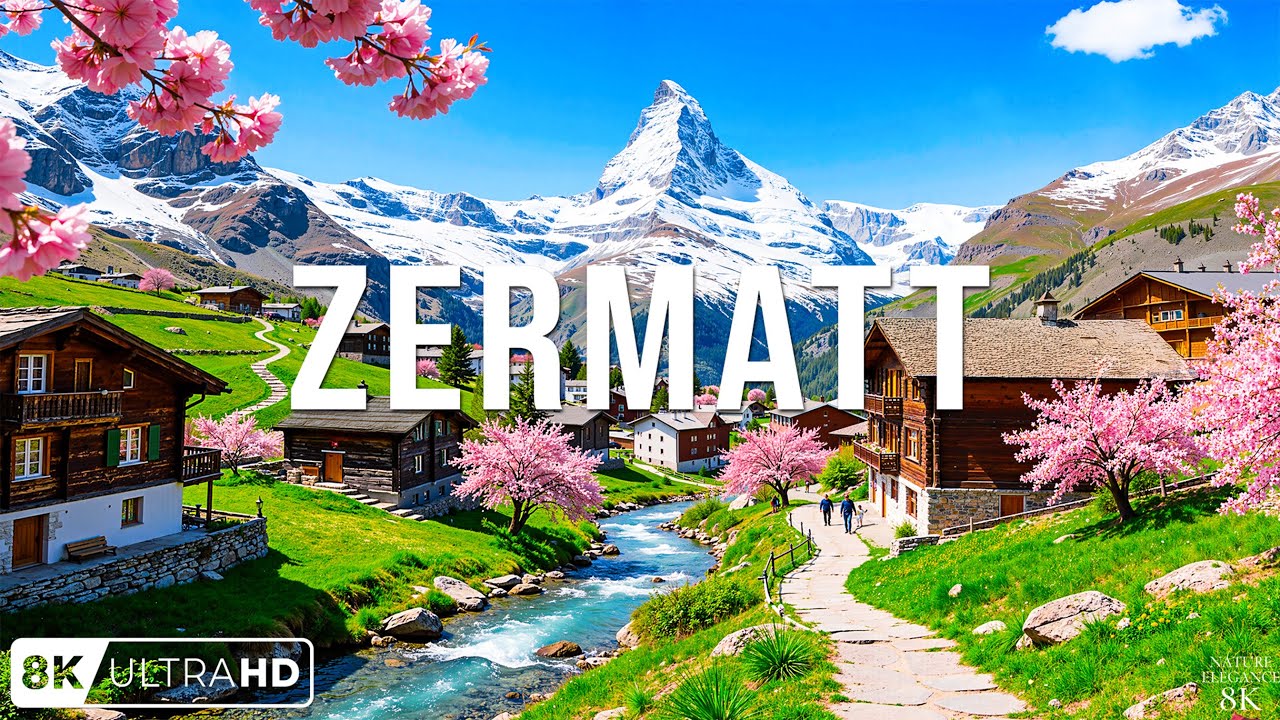 Весенний забег в Церматте (8 км) 🇨🇭 | Альпийская деревня, цветущая сакура