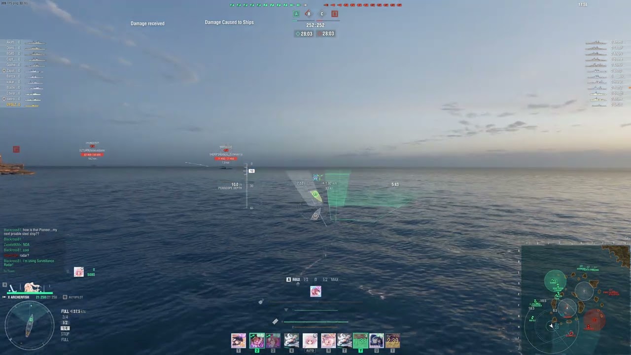 Goal to hit over 1000 Game with T10 USS Archerfish (121-122th Game) No Support To Support
