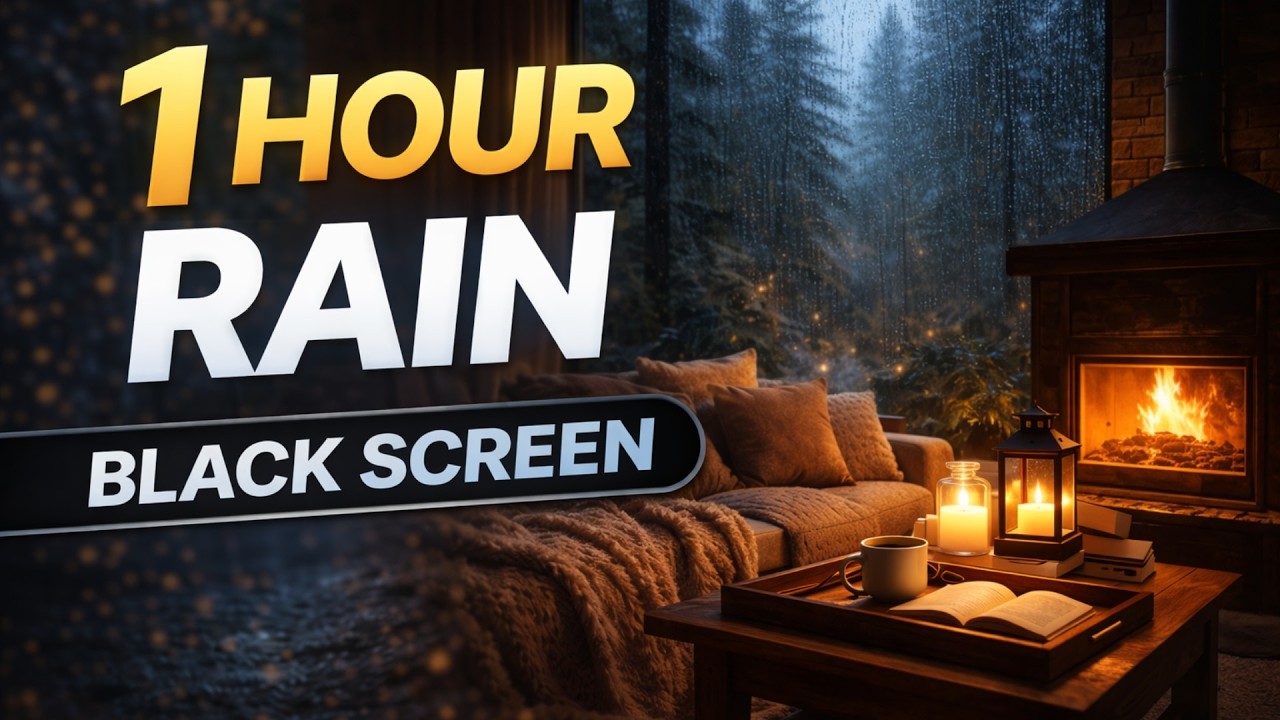 1 HOUR RAIN SOUNDS (Black Screen) • Deep Sleep & Relax • No Thunder