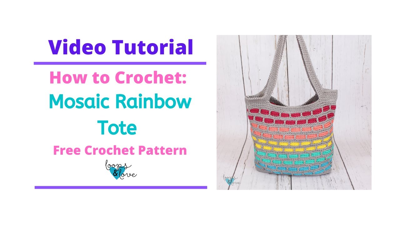 How to Crochet: Mosaic Bricks Tote | Crochet Bag Video Tutorial | Loops and Love Crochet