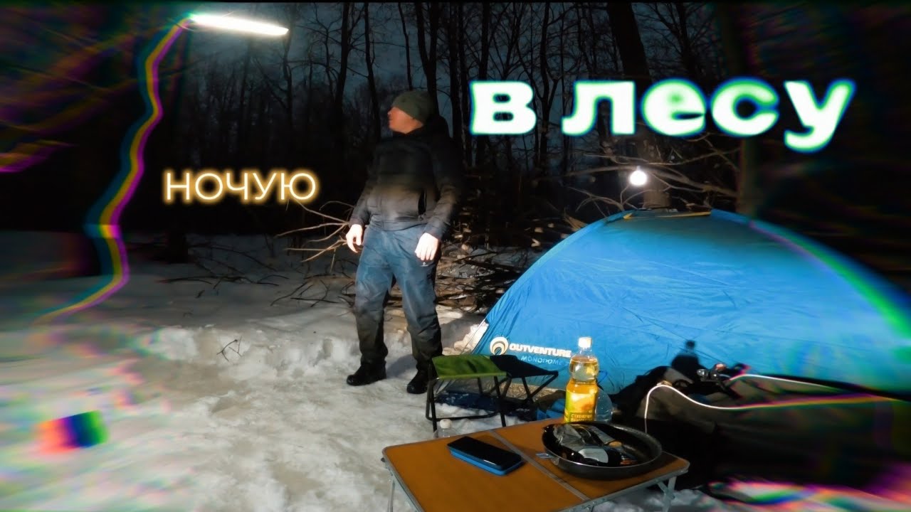 Ночую в лесу с палаткой.