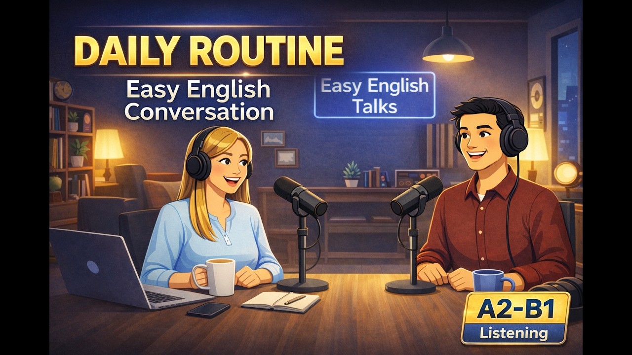 Daily Routine English Conversation | Easy Listening Practice (A2–B1) – Easy English Talks
