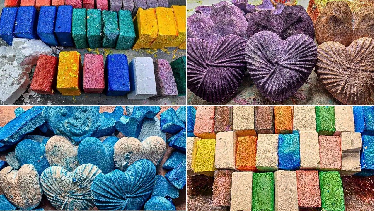#roadto1k Addictive Crunchy Colourful Gym Chalk & Reforms! @ChalkFabricDollAsmr | Gym Chalk
