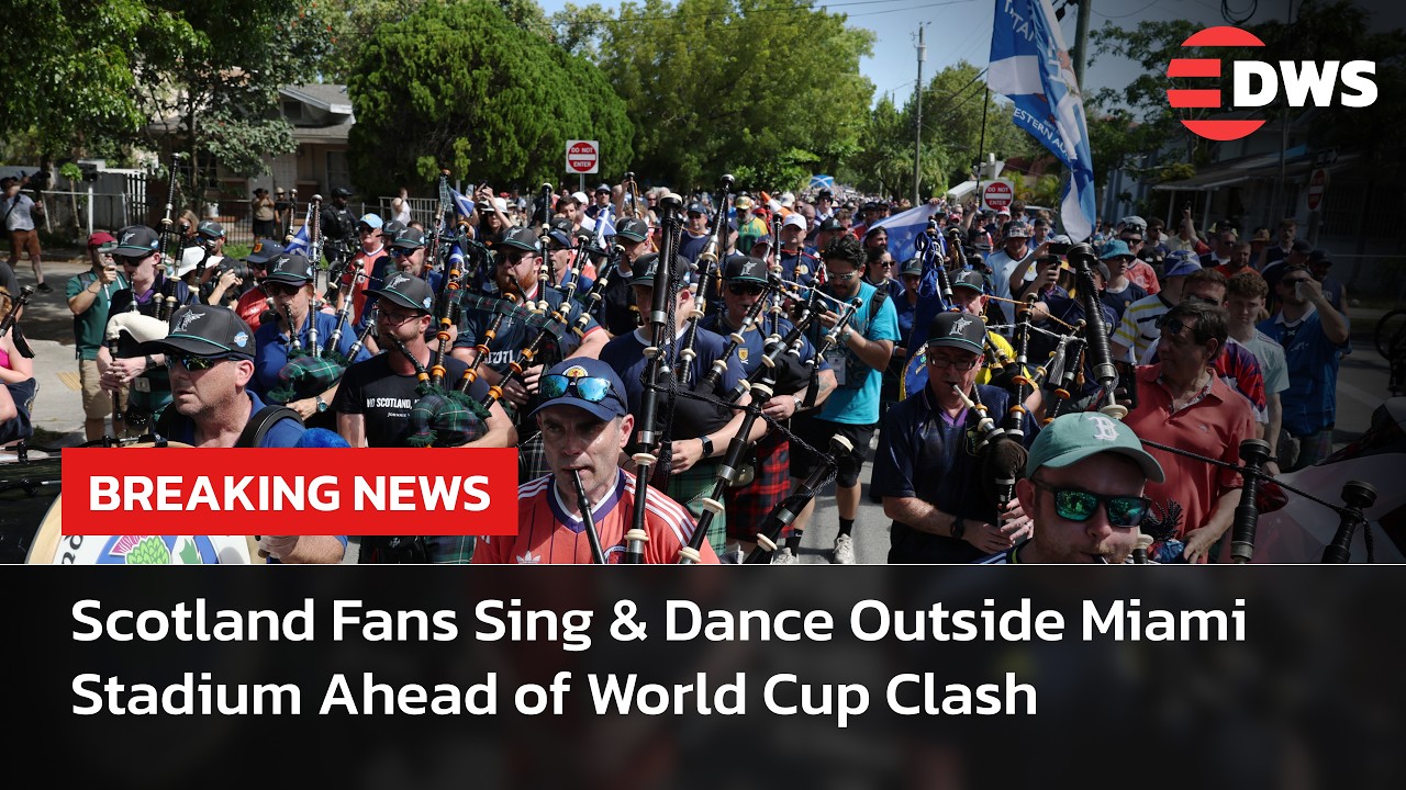 Scotland Fans Sing & Dance Outside Miami Stadium Ahead of World Cup Clash | AD15