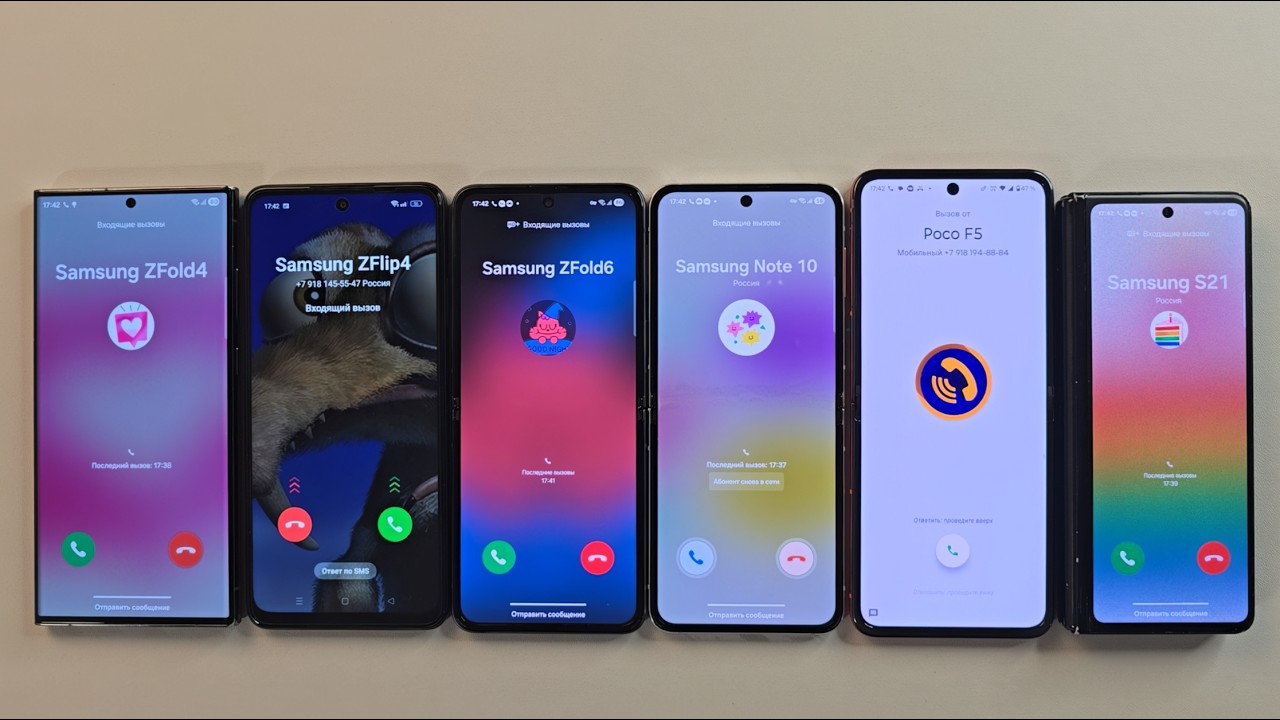 Samsung S23U Samsung ZFlip3 Samsung ZFlip5 Motorolla Razr50 Samsung Fold3 Guess Who's Incoming calls