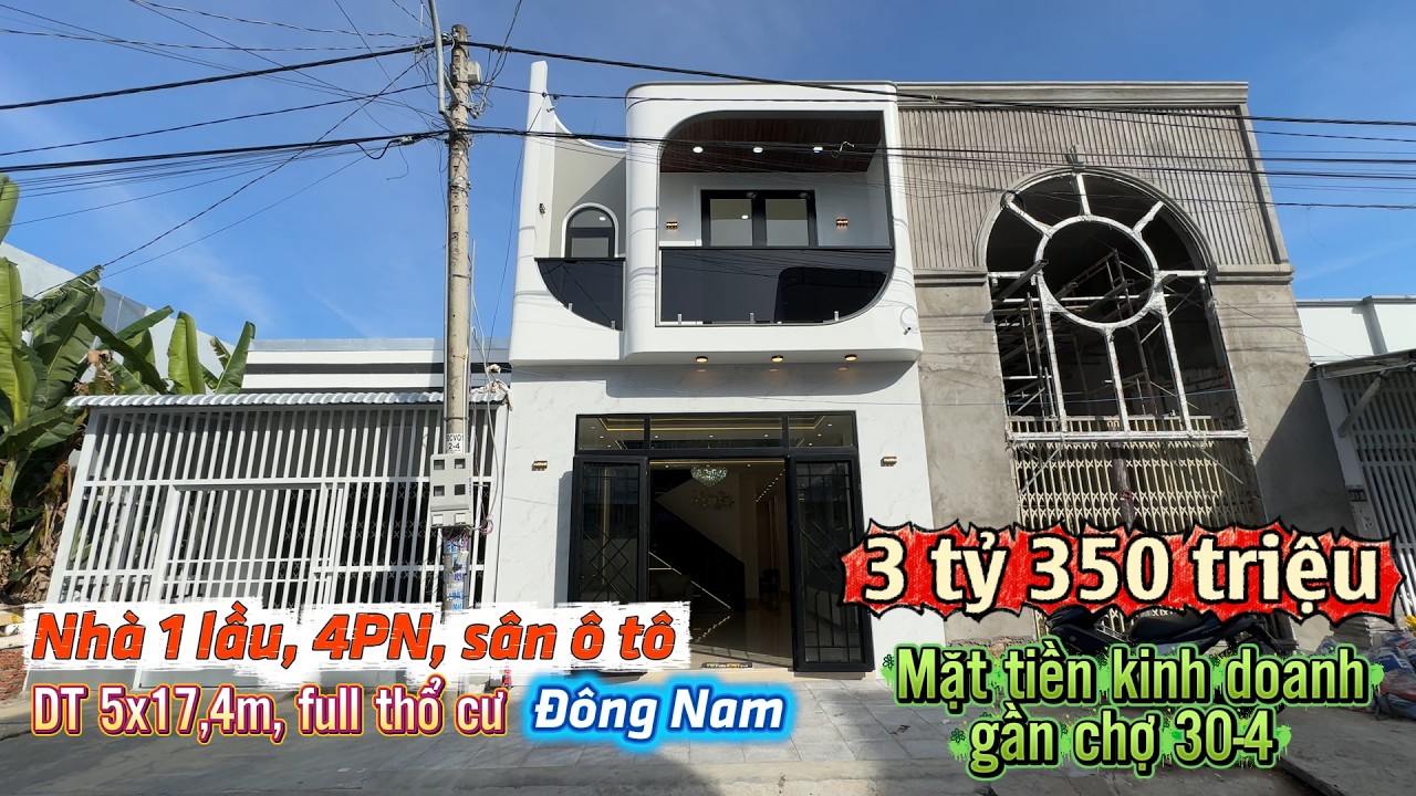 Nhà 1 lầu, 4PN, sân đậu ô tô, khu TĐC Vĩnh Quang, gần chợ 30-4
