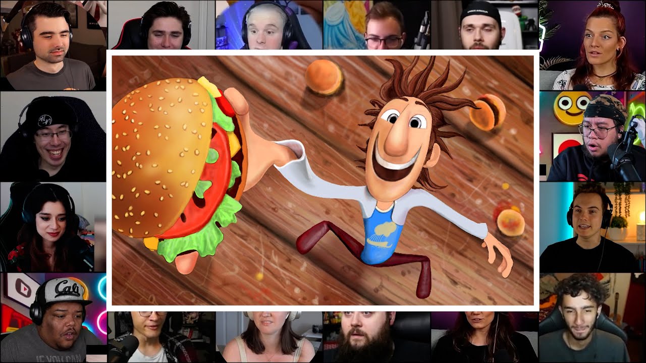 Burgers Raining Scene | Cloudy with a chance meatballs | Reaction Mashup