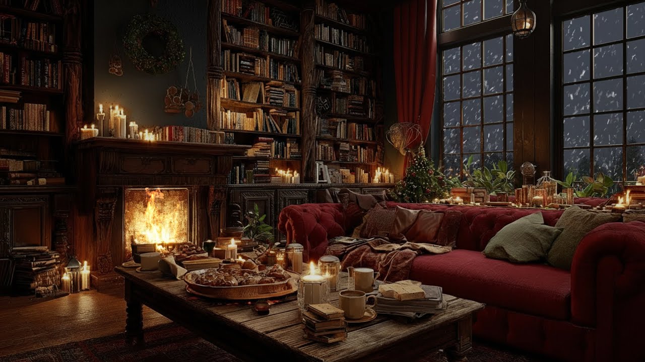 Slow Breathing Piano in Winter Firelight ❄️ A Calm Atmosphere for Deep Focus