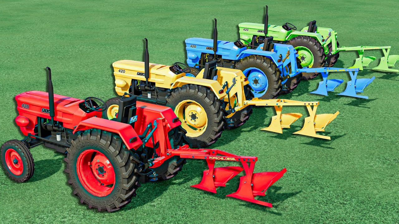 Work with Colors - PLOW WORK with ON Playground Mini FiatTractors  - Farming Simulator 22
