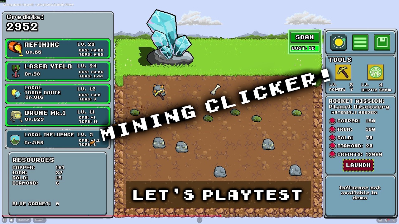 Mining planets for profit  - Let's playtest Exofinity Clicker