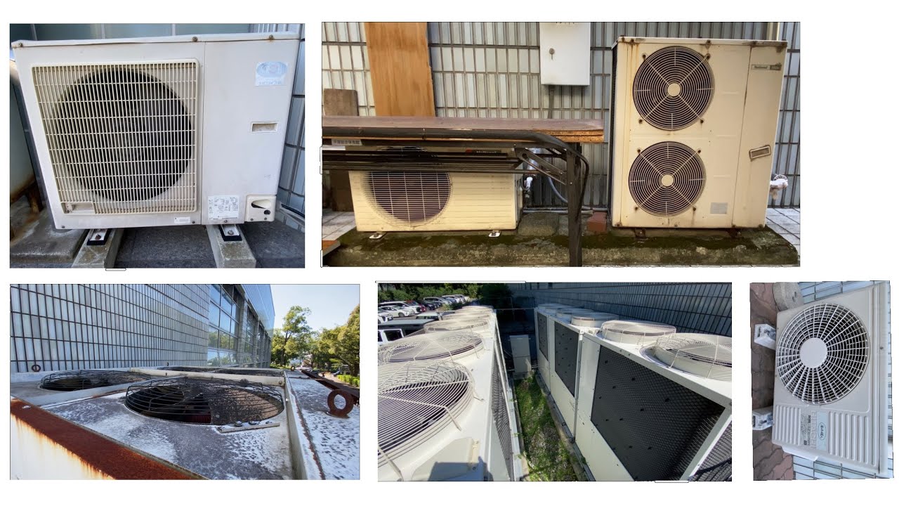大量の古い室外機 A lot  of old outdoor unit