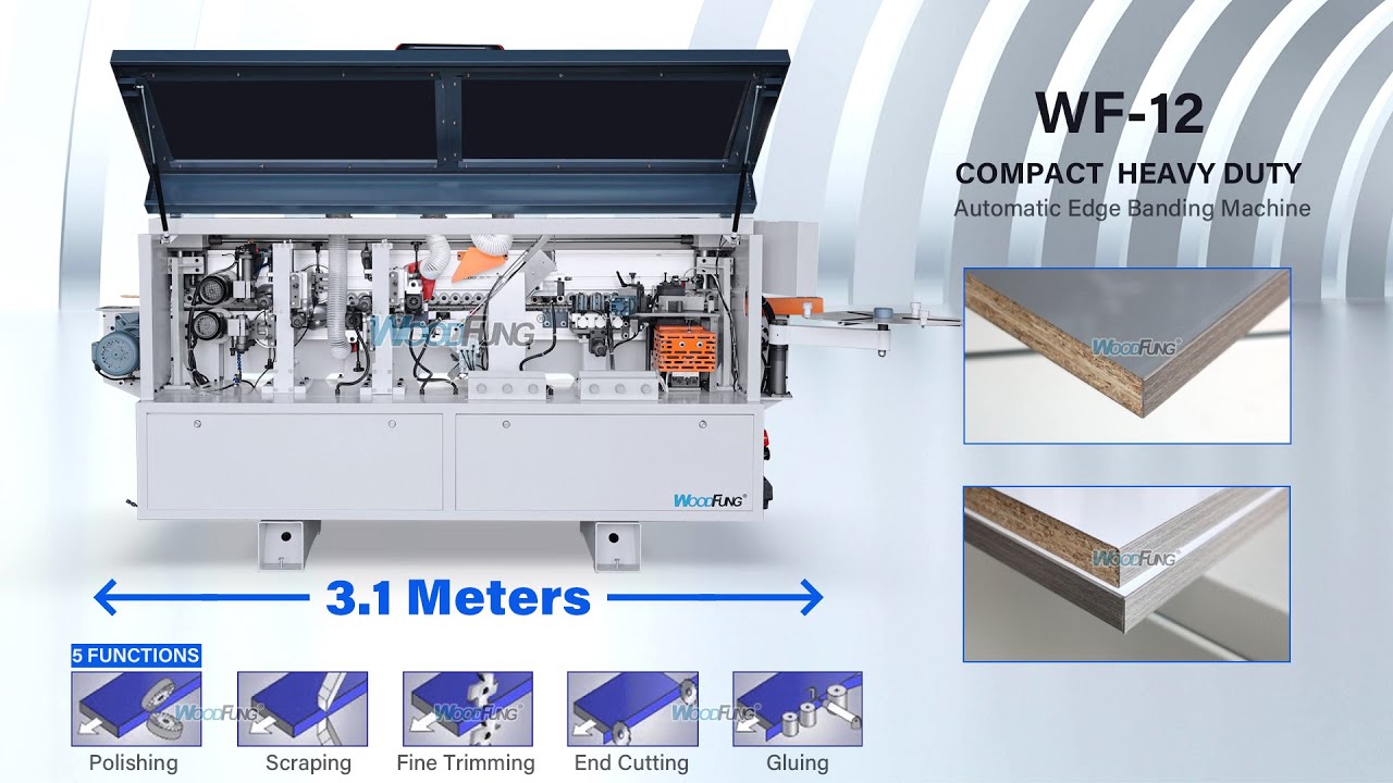 WF12 Kitchen Wardrobe Manufacture compact Pvc Edgebander Edge Banding Machine Automatic for Melamine