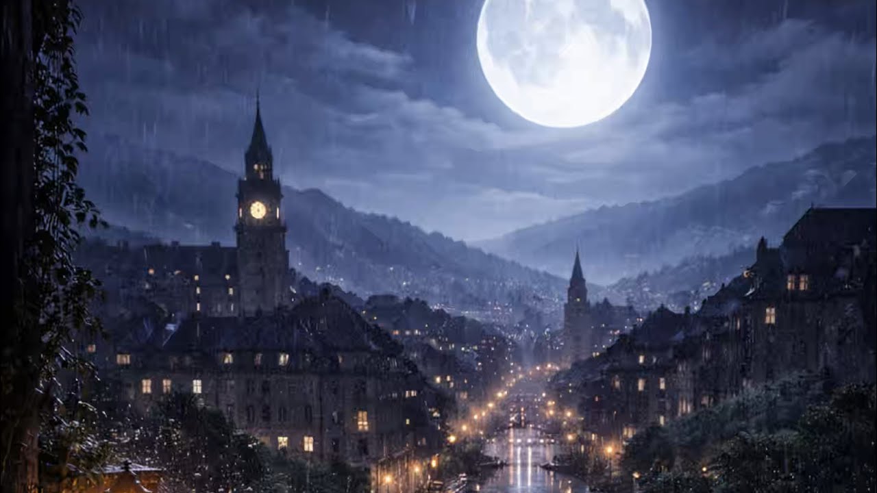 Rainy City Night Seen Through Window 🌧️🌙 | Deep Sleep | 3 Hours | Dark Ambience