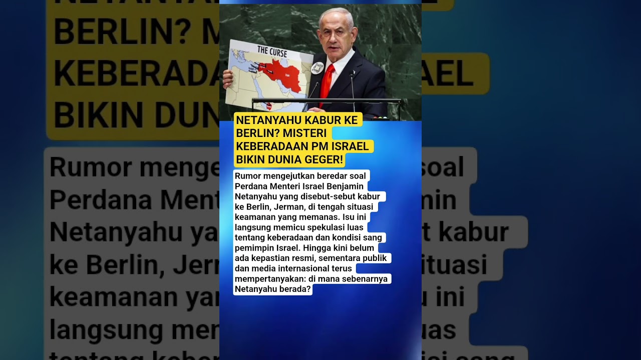 NETANYAHU KABUR KE BERLIN? MISTERI KEBERADAAN PM ISRAEL BIKIN DUNIA GEGER!