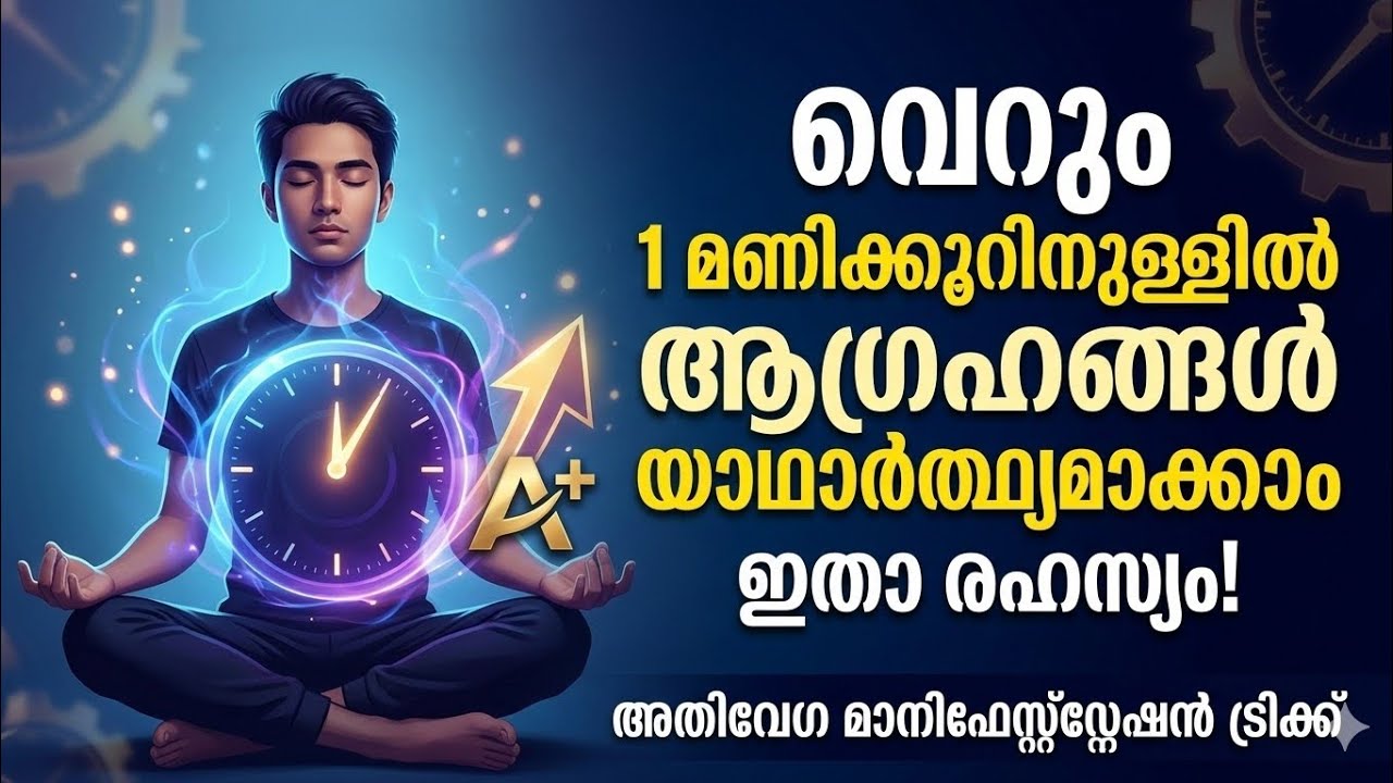 ആഗ്രഹം യാഥാർത്ഥ്യമാക്കാൻ വെറും 1 മണിക്കൂർ മതി! | The 1-Hour Manifestation Hack | Manifestation |
