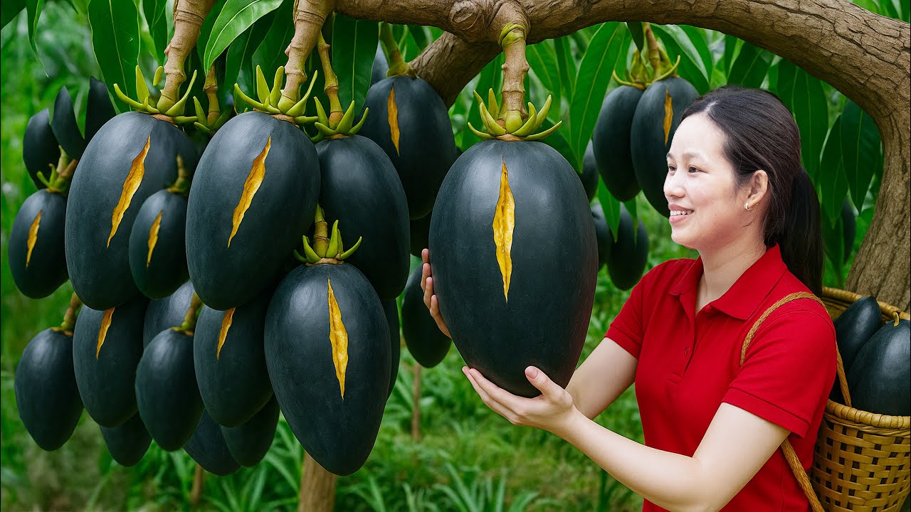 Harvesting Rare Black Alatca Mangoes to sell | Making Natural Chicken & Rabbit Feed Shocks Everyone