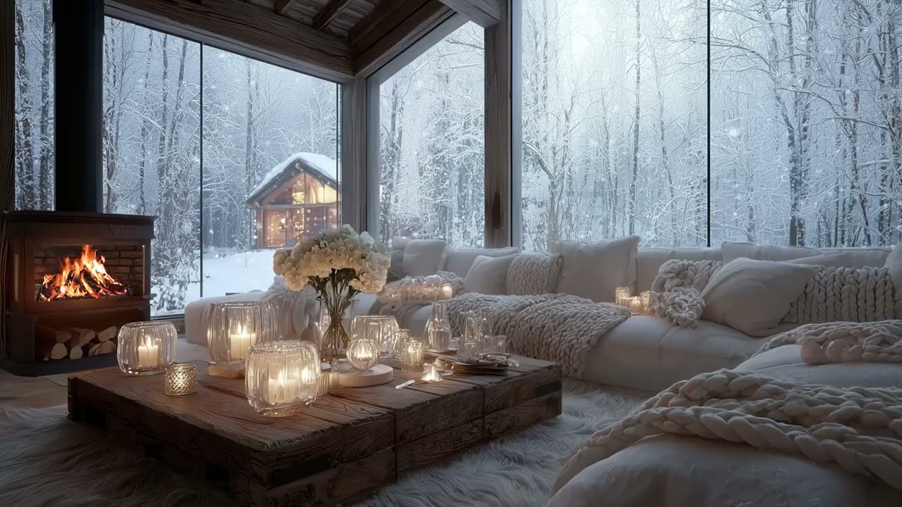 ❄️🔥 Relaxing Piano Music by the Fireplace | Cozy Crackling Fire Ambience for Deep Sleep 🎹