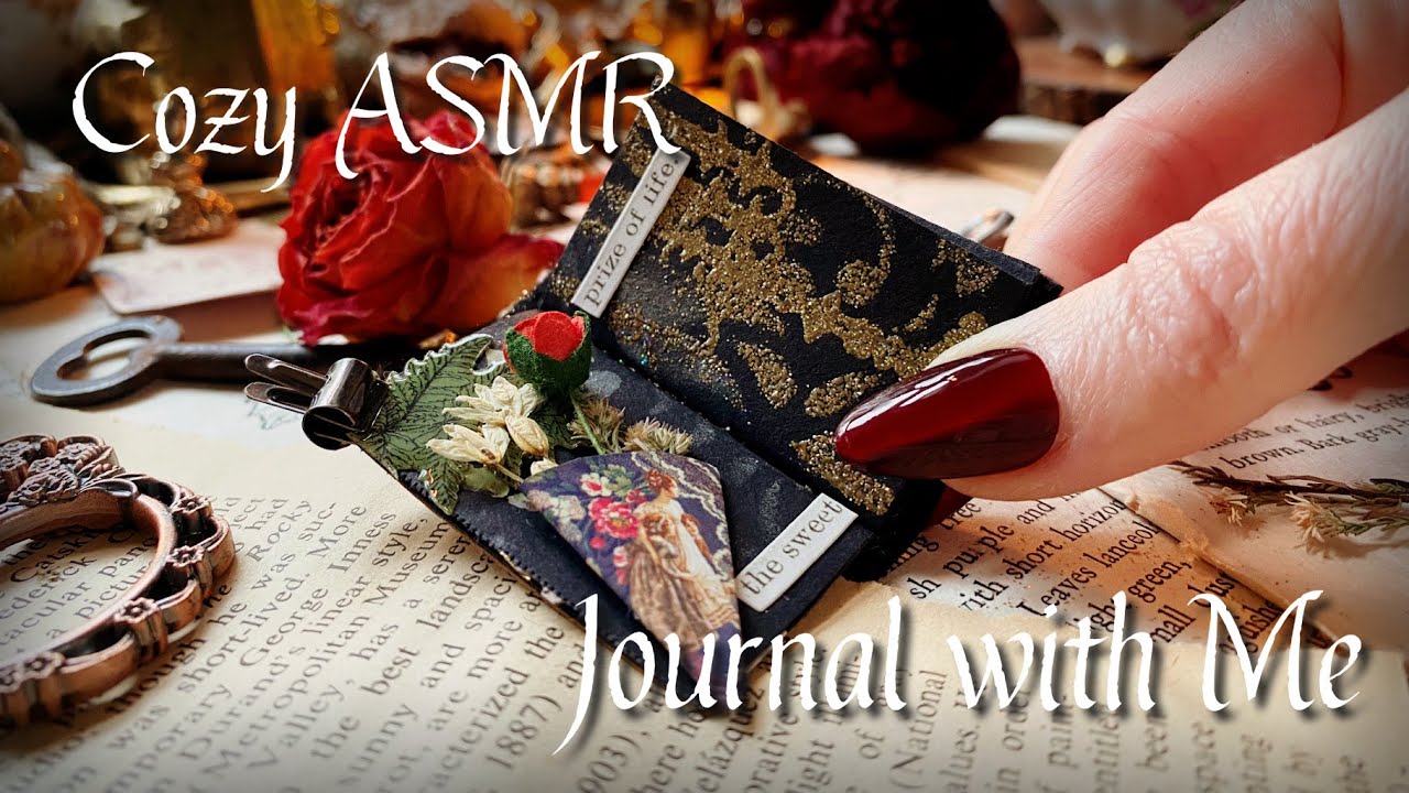 Mini Vintage Art Diary 🕯️🖤 Gothic Winter Theme | Junk Journal Inspiration | ASMR No Talking