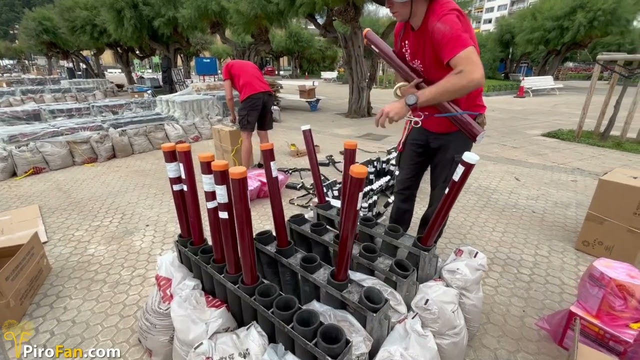 Montaje Fuegos San Sebastián Donostia 2024 - Pirotecnia Vulcano