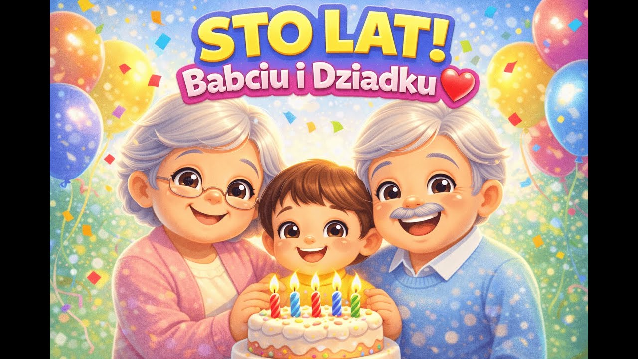 Sto Lat Babciu, Sto Lat Dziadku! 🎂👵👴 | Wesoła Piosenka dla Dzieci | Dzień Babci i Dziadka