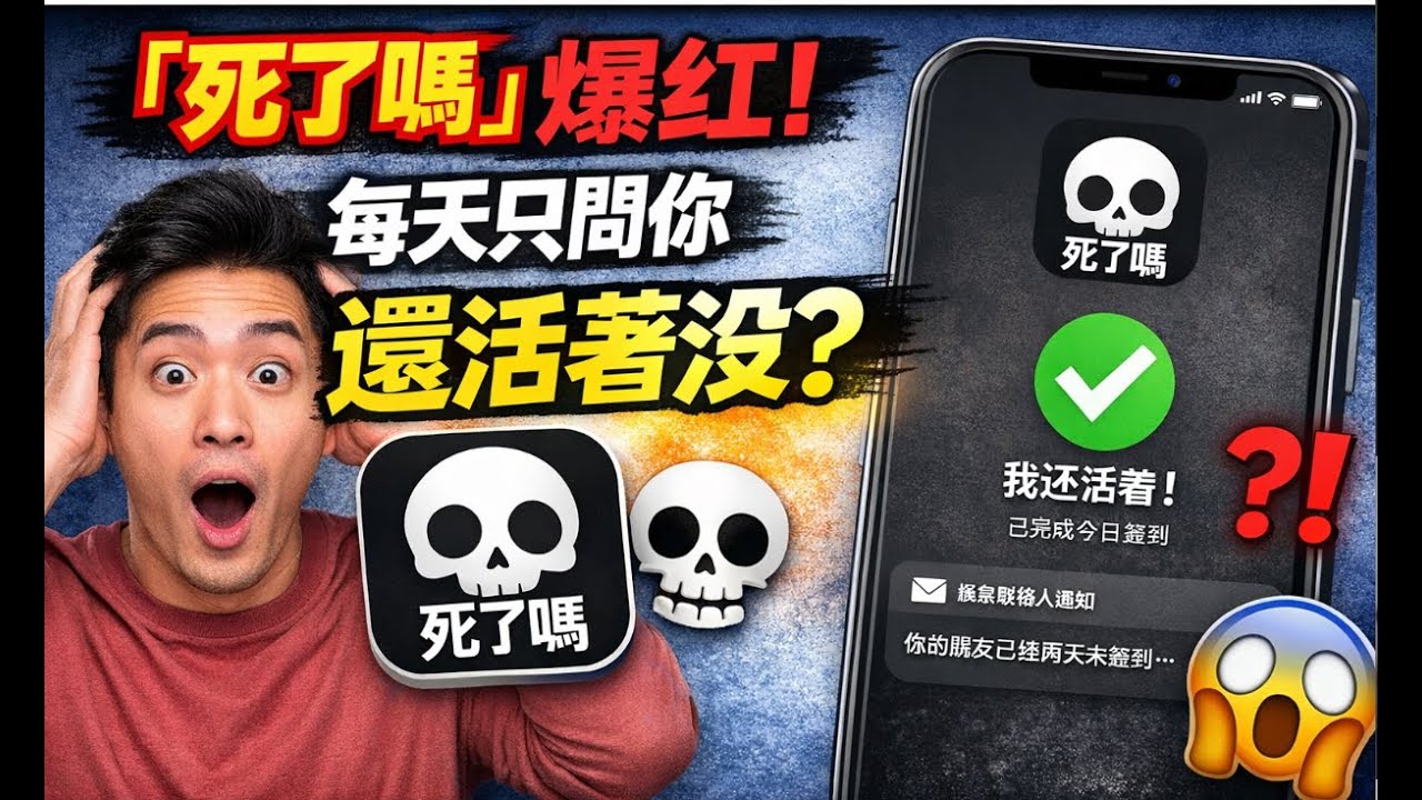《死了麽》App 爆紅🔥 每天只問你一句：你還活著嗎？#死了嗎 #爆紅App #獨居生活 #社會現象 #黑色幽默 #存在感 #App趨勢