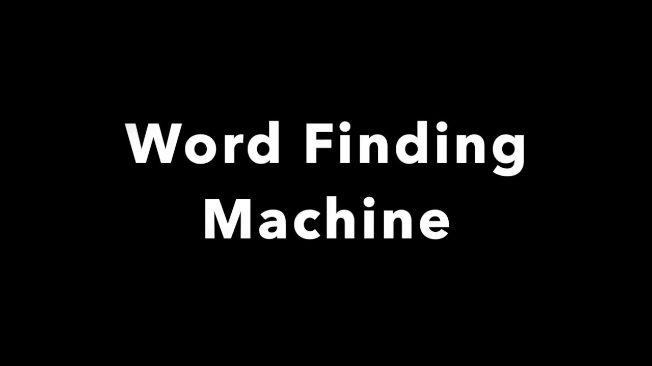 Word Finding Machine, Scrabble Word Finder
