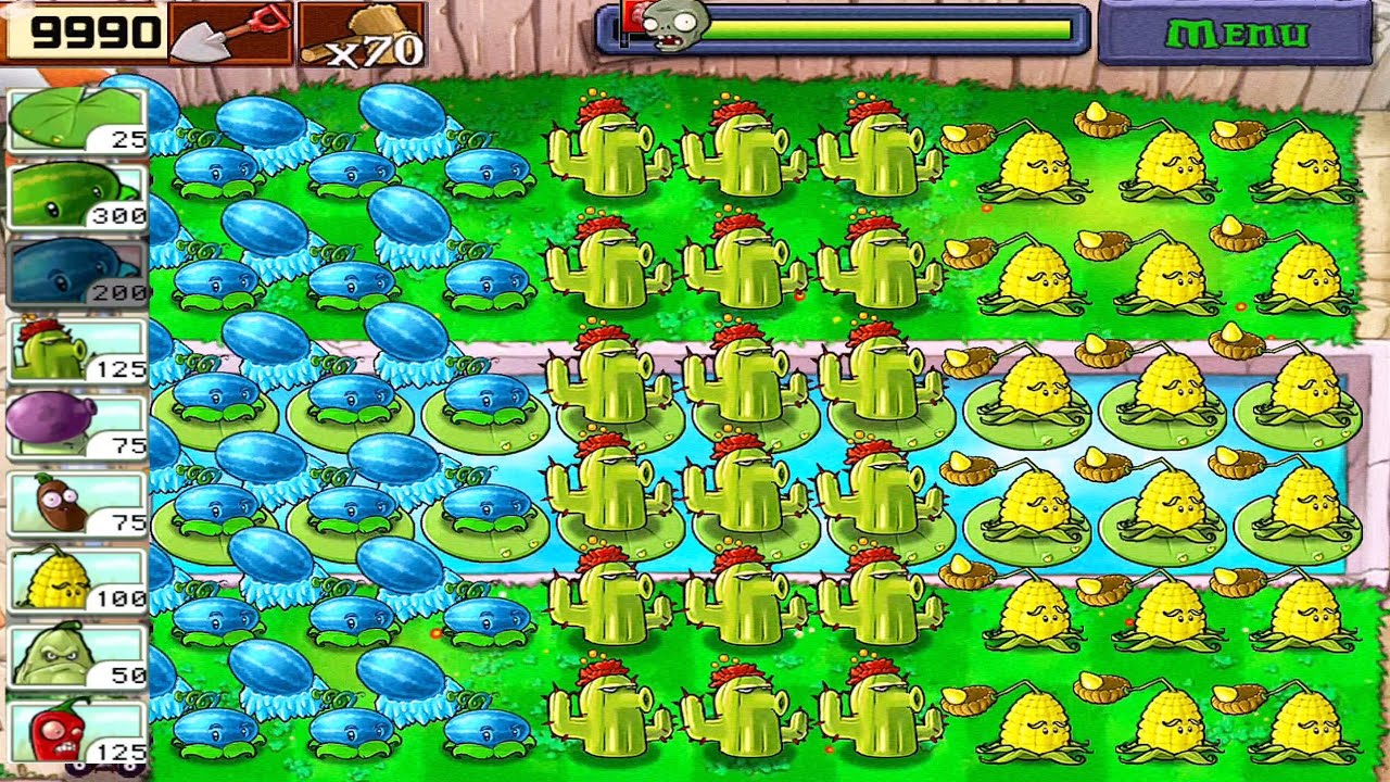 Plants vs Zombies • Survival Pool Walkthrough • Winter Melon + Cactus + Kernel Pult vs Zombies