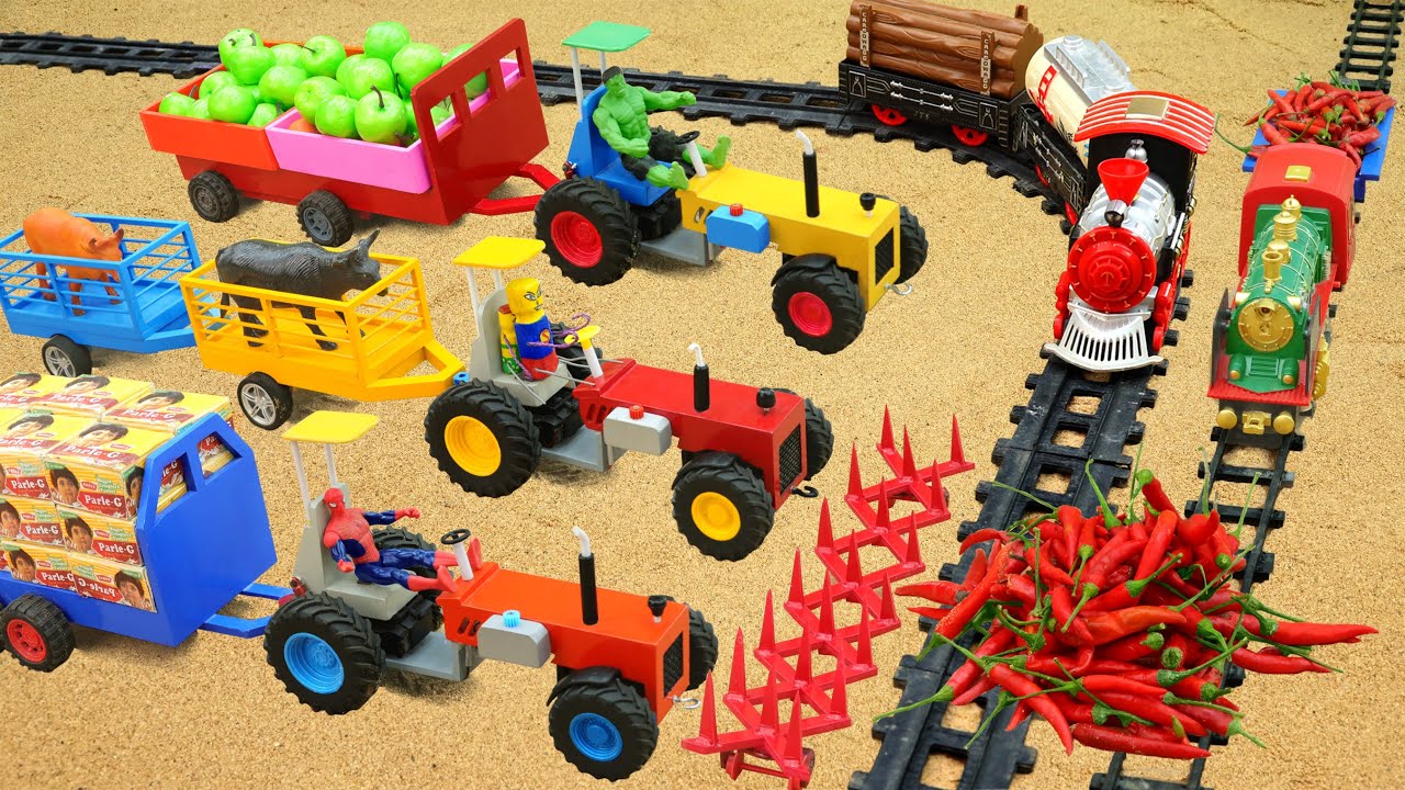 Diy tractor making bulldozer repair train railway | Heavy truck carrying bricks,bad roads, muddy #1