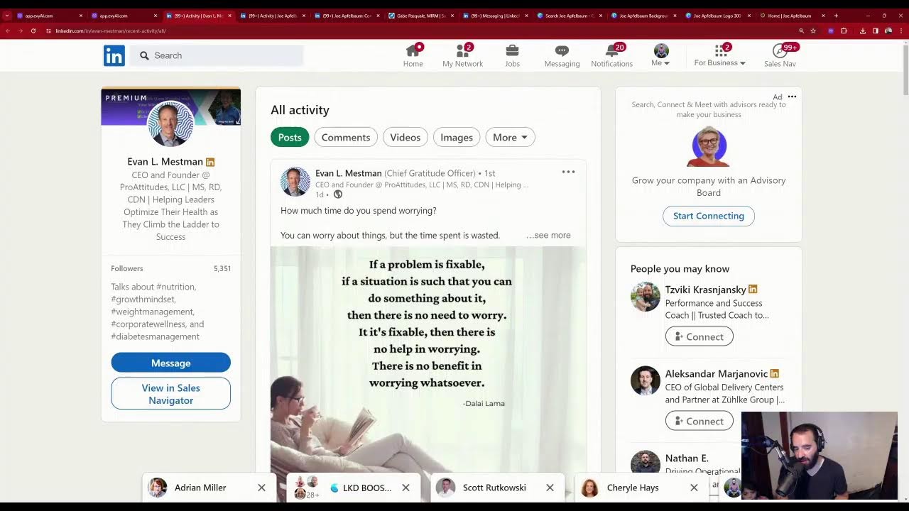 Sunday LinkedIn Lessons by Joe Apfelbaum // evyAI.com Tutorial