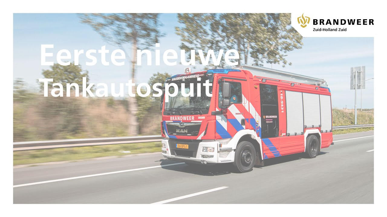 Eerste nieuwe tankautospuit voor brandweer Zuid-Holland Zuid