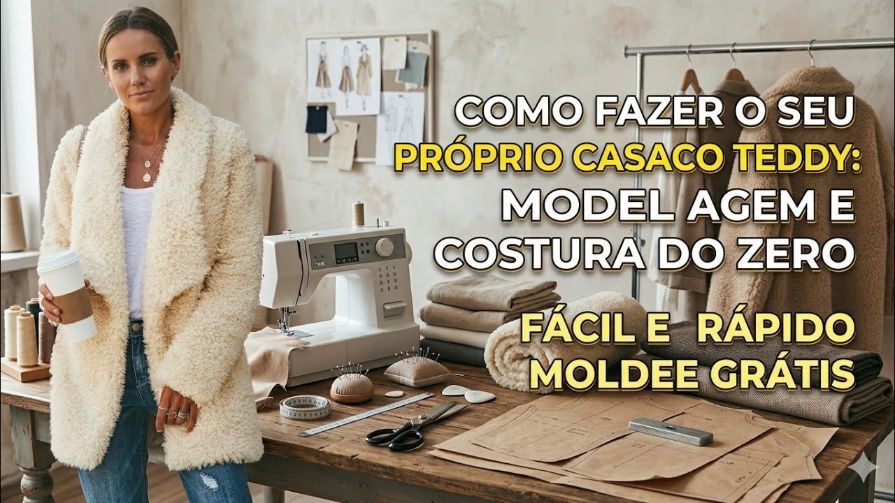✅️DIY Como fazer Casaco de Inverno Teddy_Costura fácil passo a passo para iniciantes Gisleide Novelo
