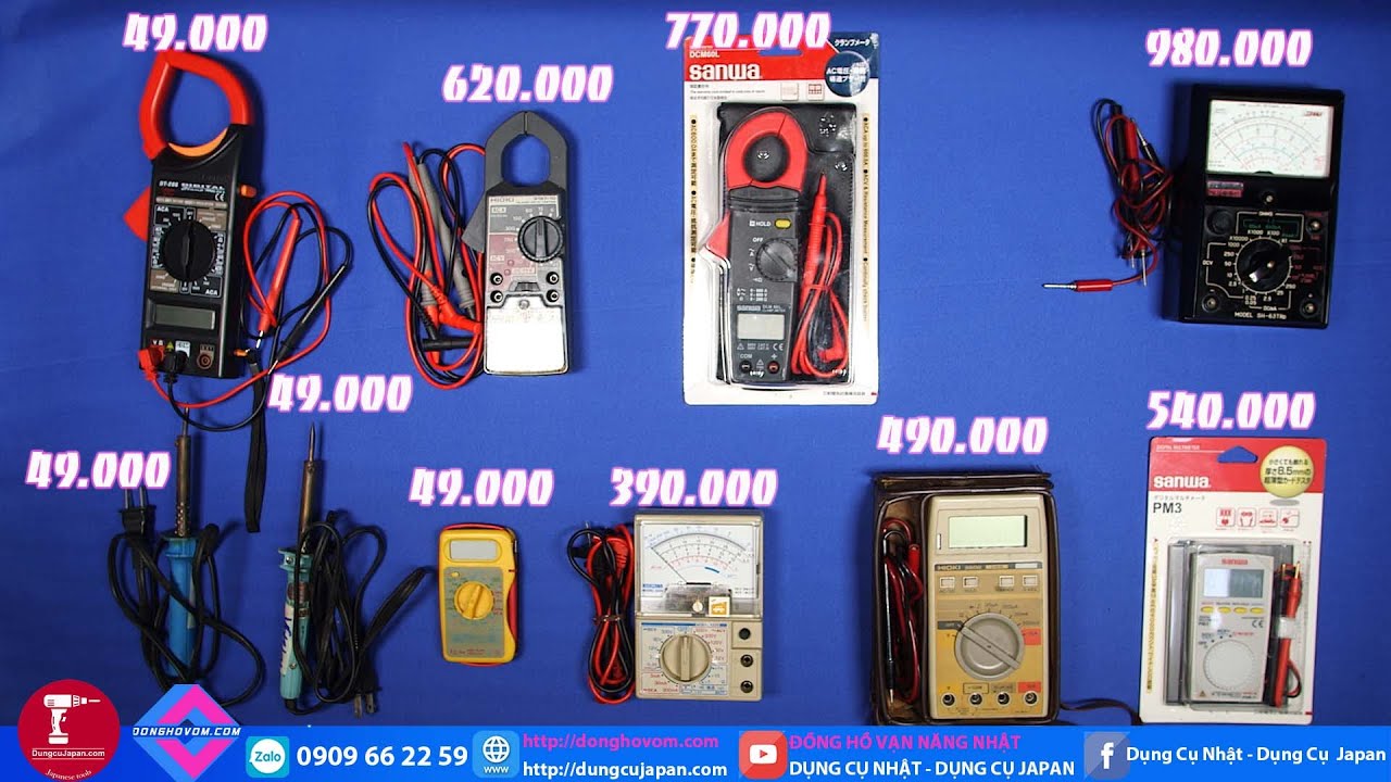 Đồng hồ vạn năng Nhật, ampe kìm Nhật, mỏ hàn thiếc Nhật bãi giá từ 49.000 đ