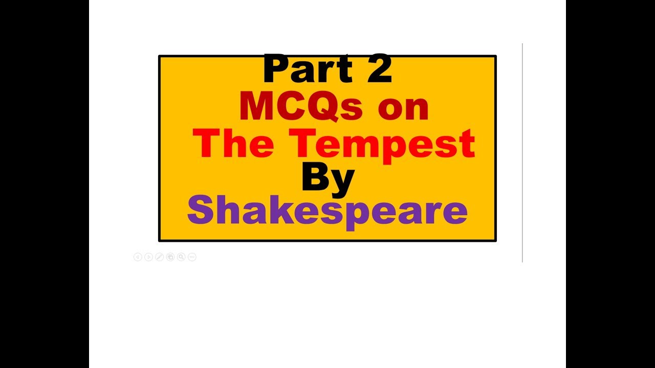MCQs on The Tempest by Shakespeare part 2