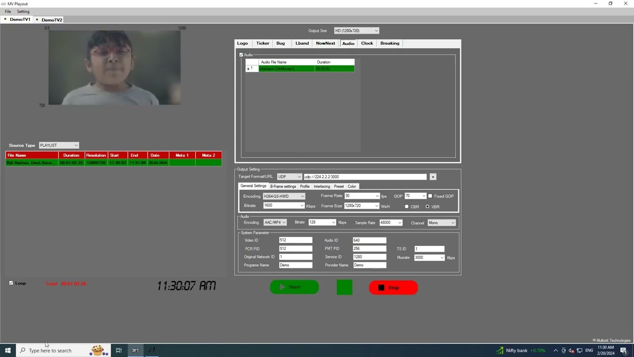 MV Playout Software: How to Add Audio