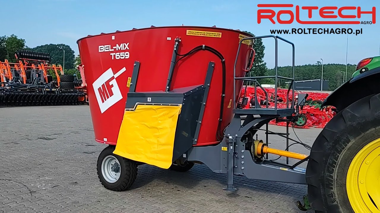 Wóz Paszowy Paszowóz TMR Jednowirnikowy METAL-FACH T659 BEL-MIX 8m3 - ROLTECH Poniaty Wielkie