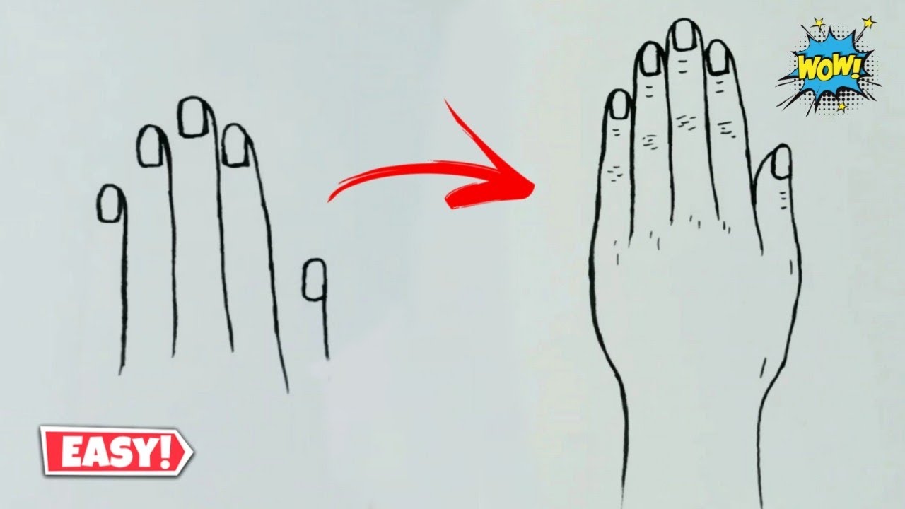 How to draw Hand Easy | Finger Drawing | Trick | Satya saraf #shorts