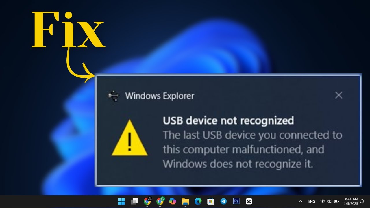 Исправлена ​​ошибка «USB-устройство не распознается» в Windows 11/10 (2026)