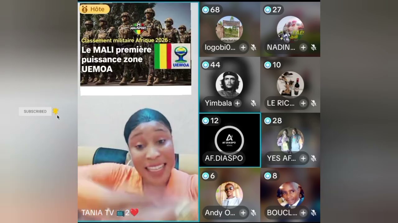 Live Tania : Le Mali devient la première puissance de l'uemoa 
