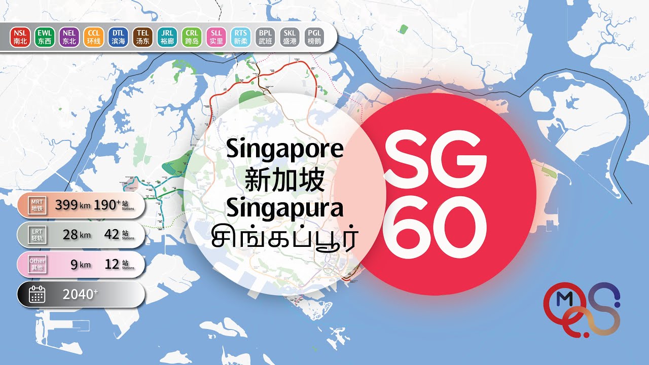 SG60: Evolution of Singapore's Rail Transit (MRT) / 新加坡轨道交通动态发展史 (1974-2040+)