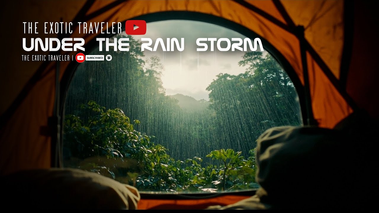 THE EXOTIC TRAVELER | Relaxing Jungle Rain Storm from Inside a Tent | Rain Storm Ambience