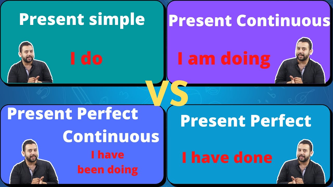 مقارنة بين كل ازمنة المضارع - Present Tenses