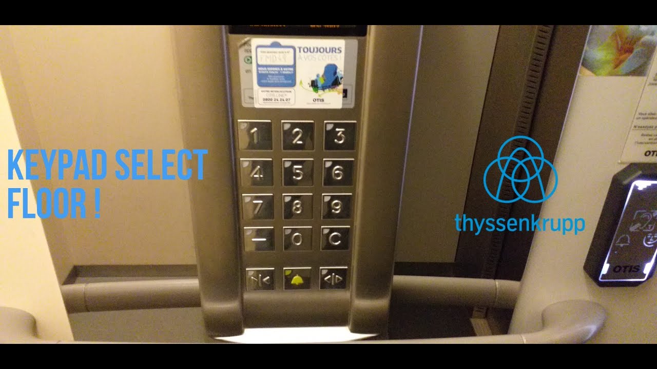 2002 ThyssenKrupp Keypad mrl traction elevator #1 @ apts, Bar-le-Duc, FR