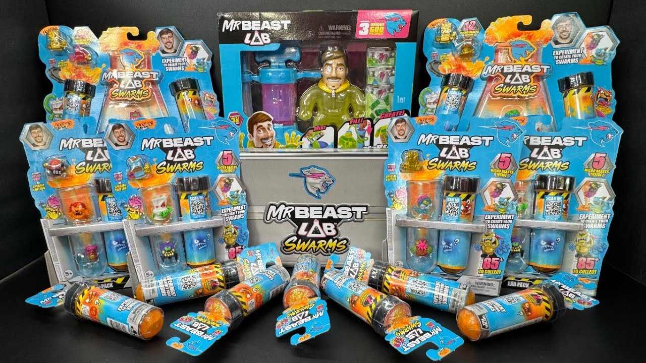 ASMR 49 Minutes MrBEAST Lab Swarms Atomic Oddly Satisfying Mystery Toy Unboxing Collection