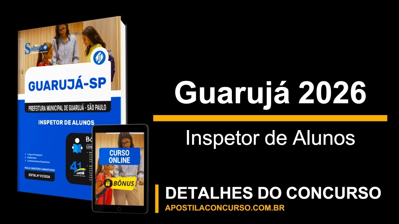 Apostila Concurso Guarujá 2026 Inspetor de Alunos PDF e Impressa