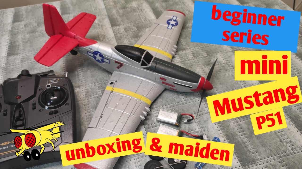 Eachine Mini Mustang P-51D 400mm unboxing & Maiden flight Beginner RTF Volantex 761-5