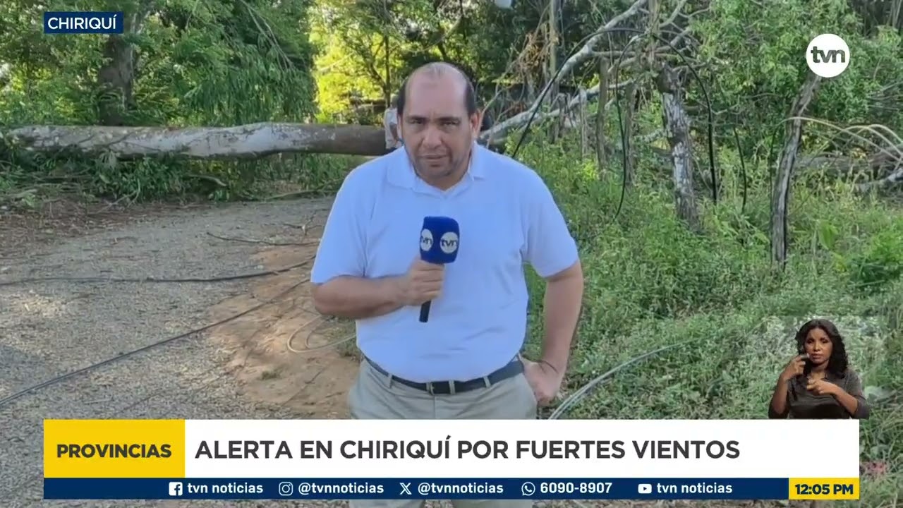 Fuertes vientos en Chiriquí causan daños en techos y tendido eléctrico